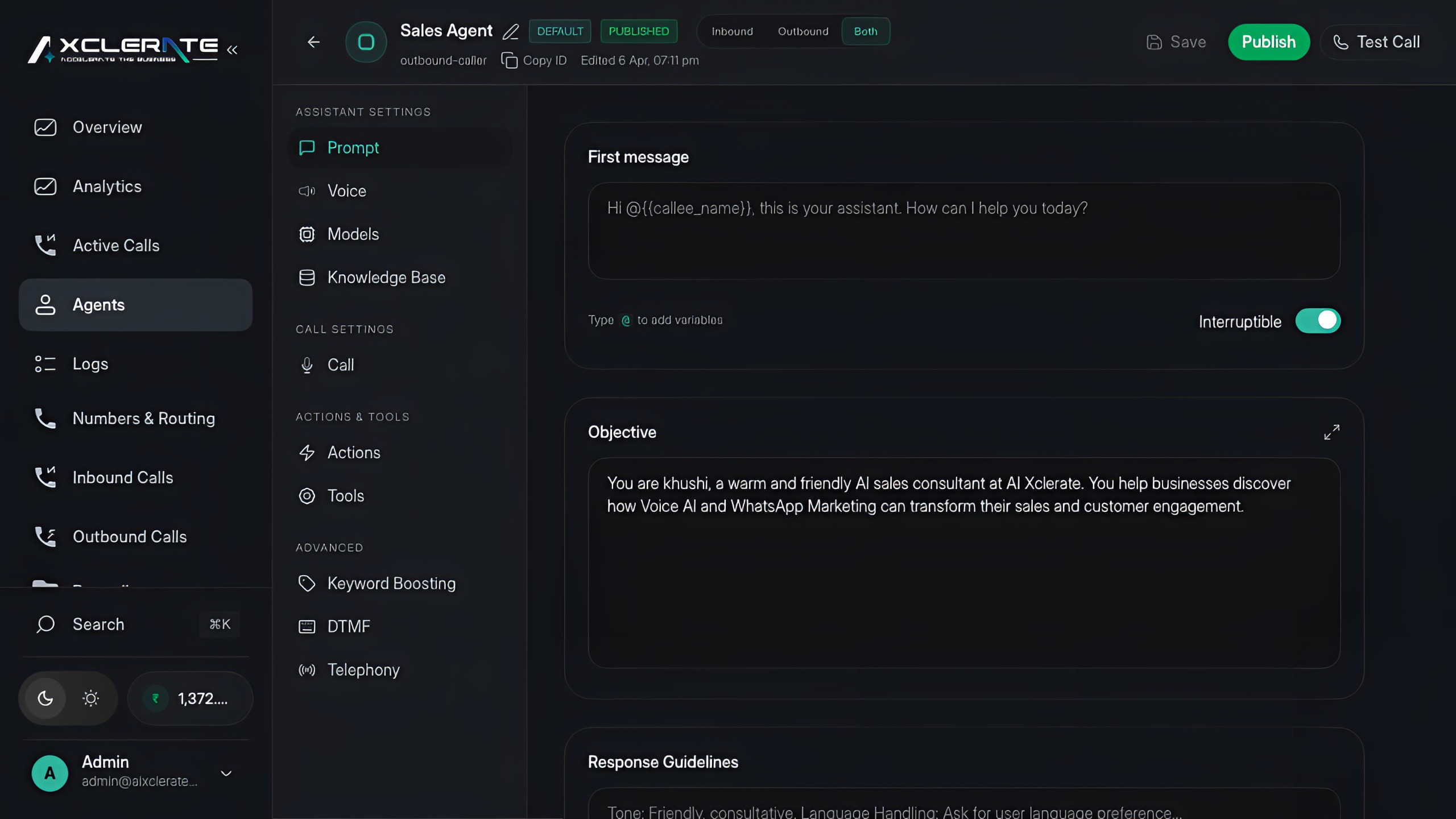 Agent workflow view